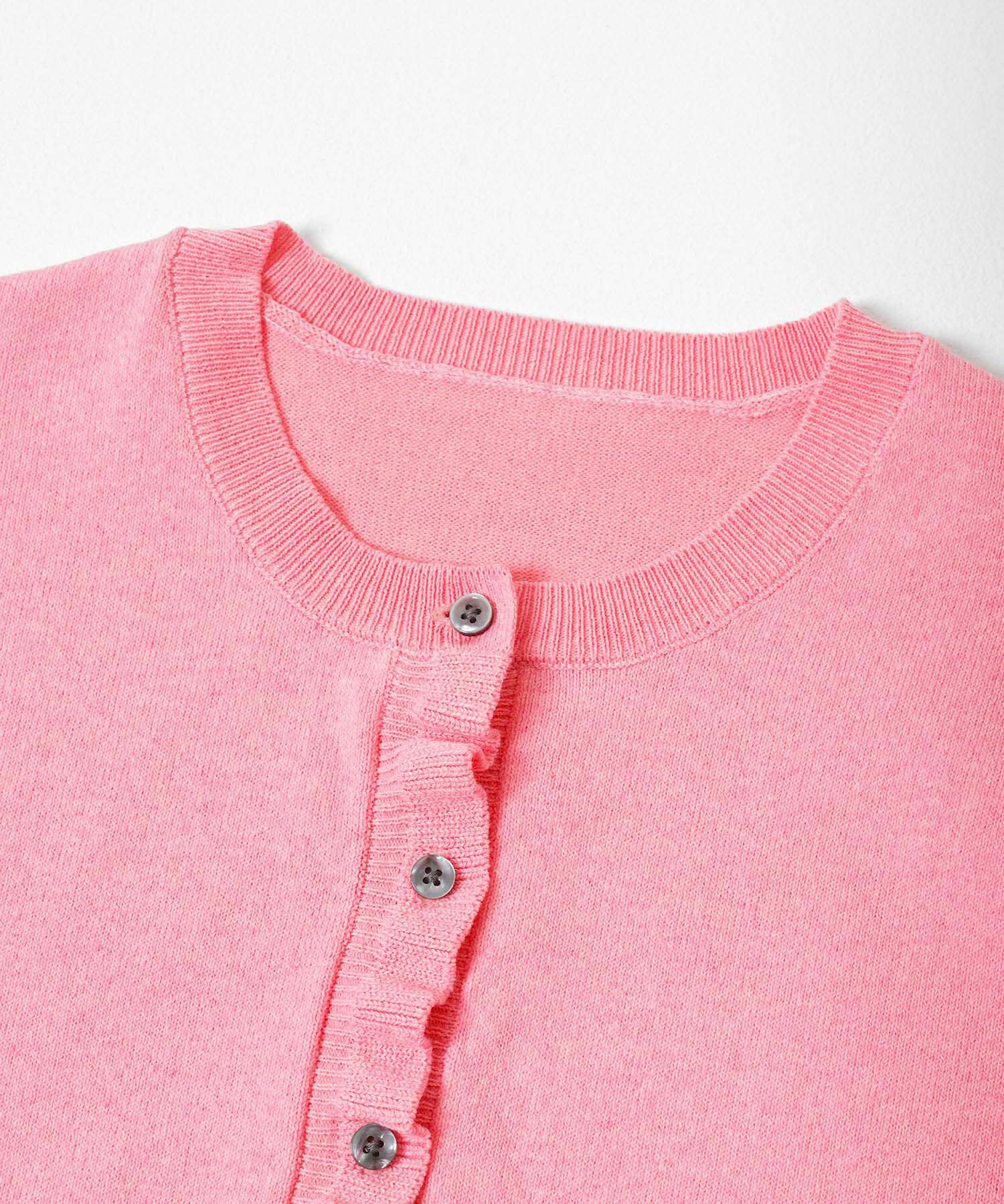 SENSE OF PLACE by URBAN RESEARCH「『洗濯可』フリルトリムニットカーディガン」|ニット・セーター|