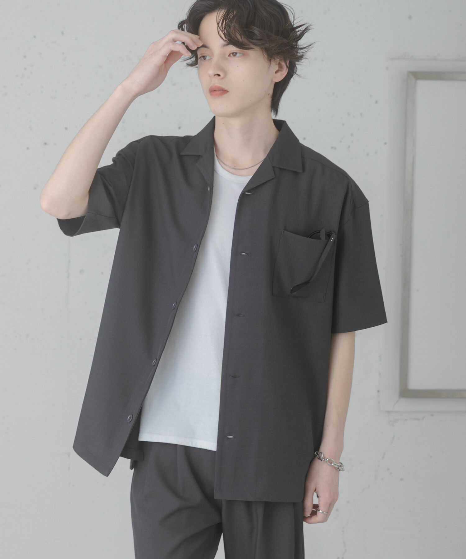 SENSE OF PLACE by URBAN RESEARCH「『速乾』ドライタッチオープンカラールーズショートスリーブシャツ」|シャツ・ブラウス|