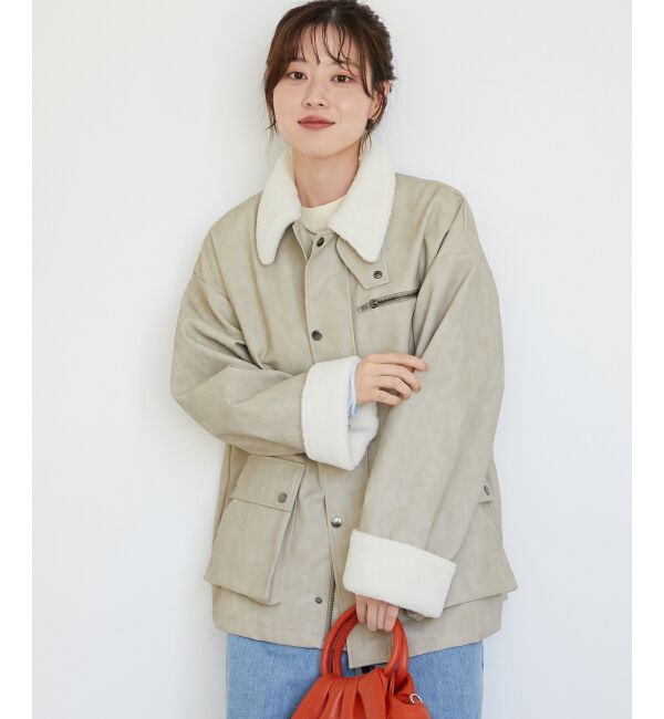  「《WEB限定アイテム》ヴィンテージライクボアカラーブルゾン」|ブルゾン・スタジャン|