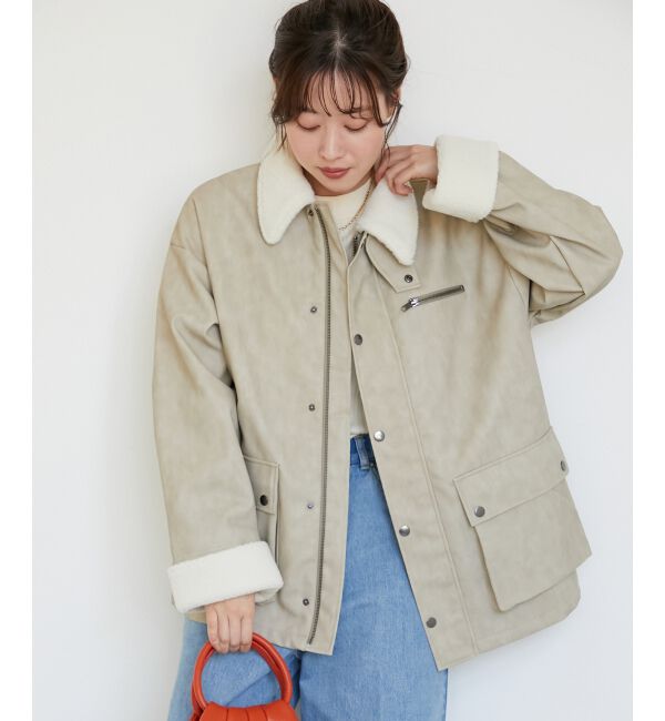  「《WEB限定アイテム》ヴィンテージライクボアカラーブルゾン」|ブルゾン・スタジャン|