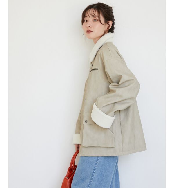  「《WEB限定アイテム》ヴィンテージライクボアカラーブルゾン」|ブルゾン・スタジャン|