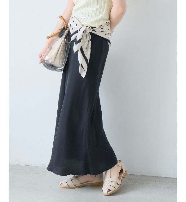  「キュプラナロースカート」|スカート|ブラック