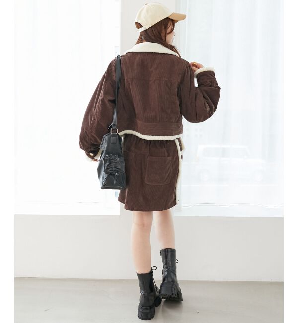  「ボアトリムミニスカパン」|スカート|