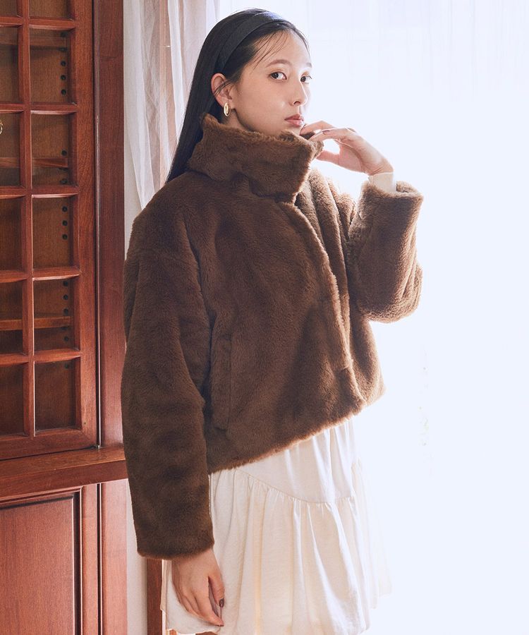 earth music&ecology「ファーショートブルゾン」|ブルゾン・スタジャン|