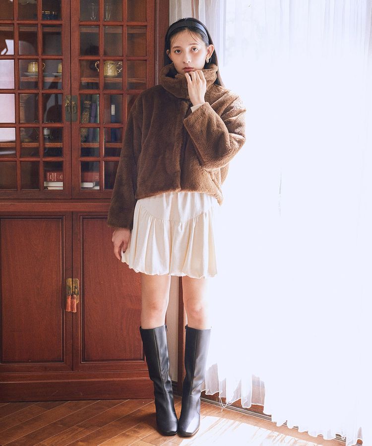 earth music&ecology「ファーショートブルゾン」|ブルゾン・スタジャン|