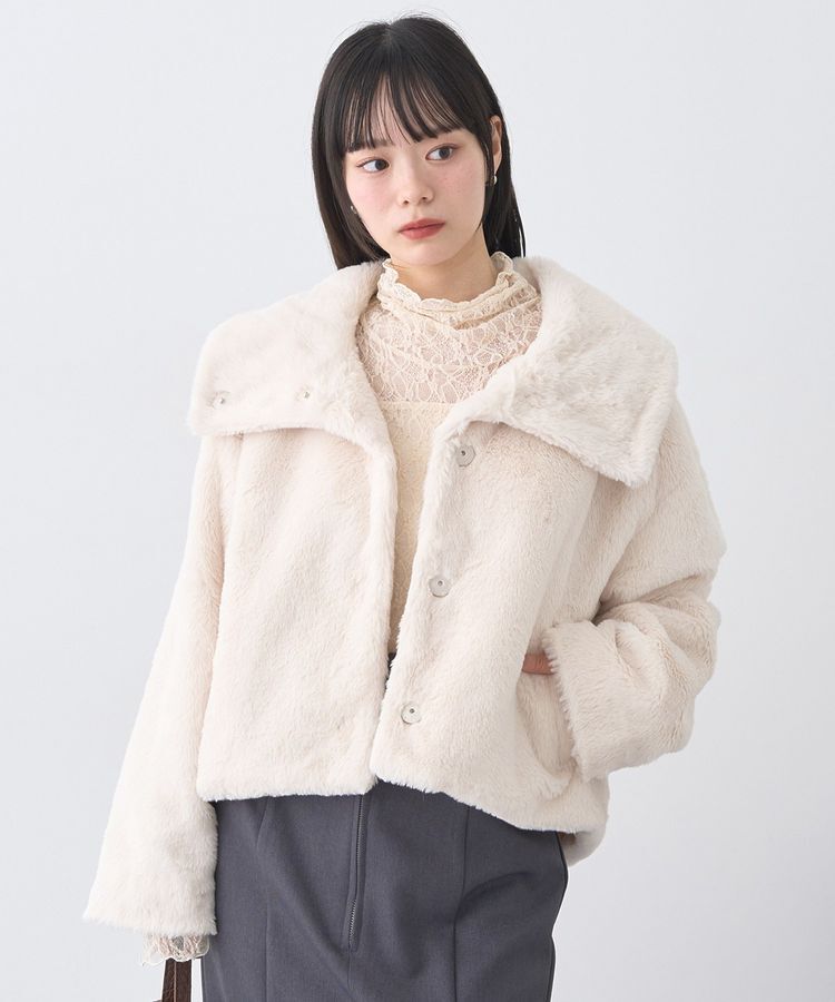 earth music&ecology「ファーショートブルゾン」|ブルゾン・スタジャン|