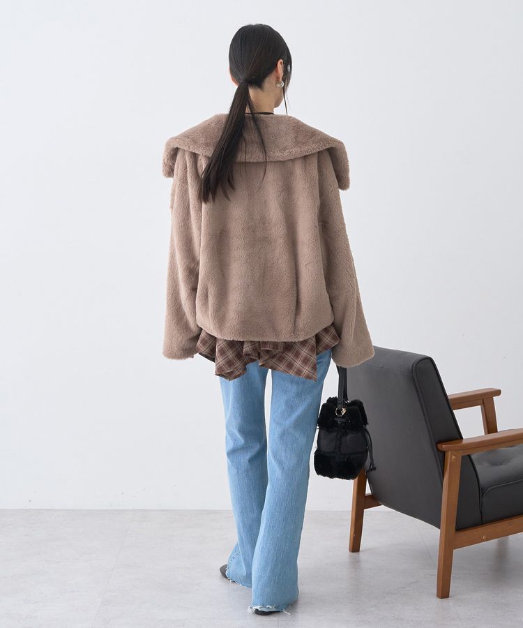 earth music&ecology「ファーショートブルゾン」|ブルゾン・スタジャン|