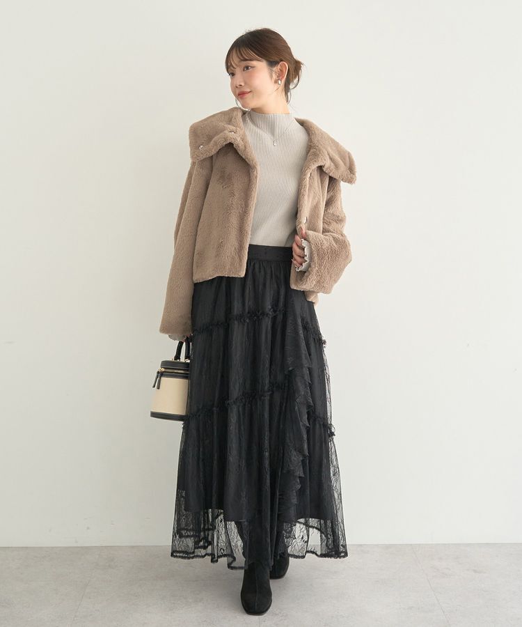 earth music&ecology「ファーショートブルゾン」|ブルゾン・スタジャン|