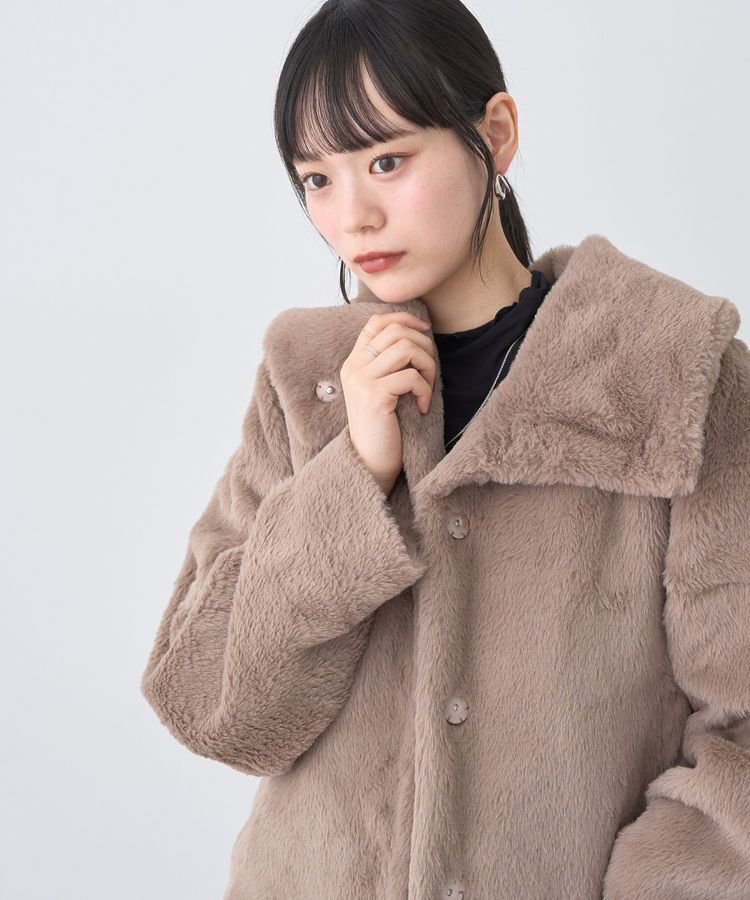 earth music&ecology「ファーショートブルゾン」|ブルゾン・スタジャン|