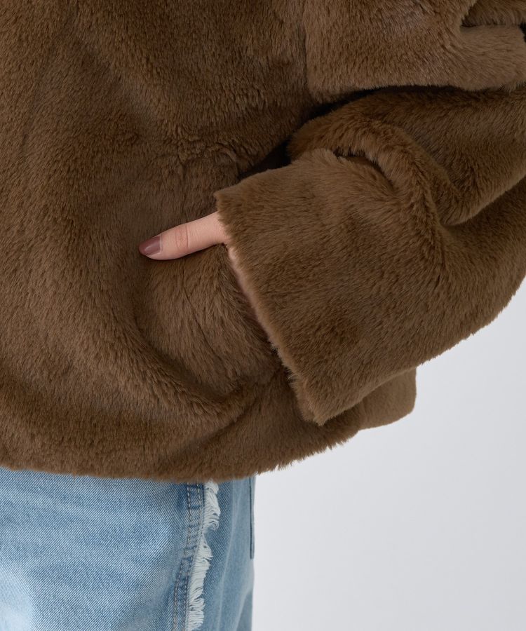 earth music&ecology「ファーショートブルゾン」|ブルゾン・スタジャン|