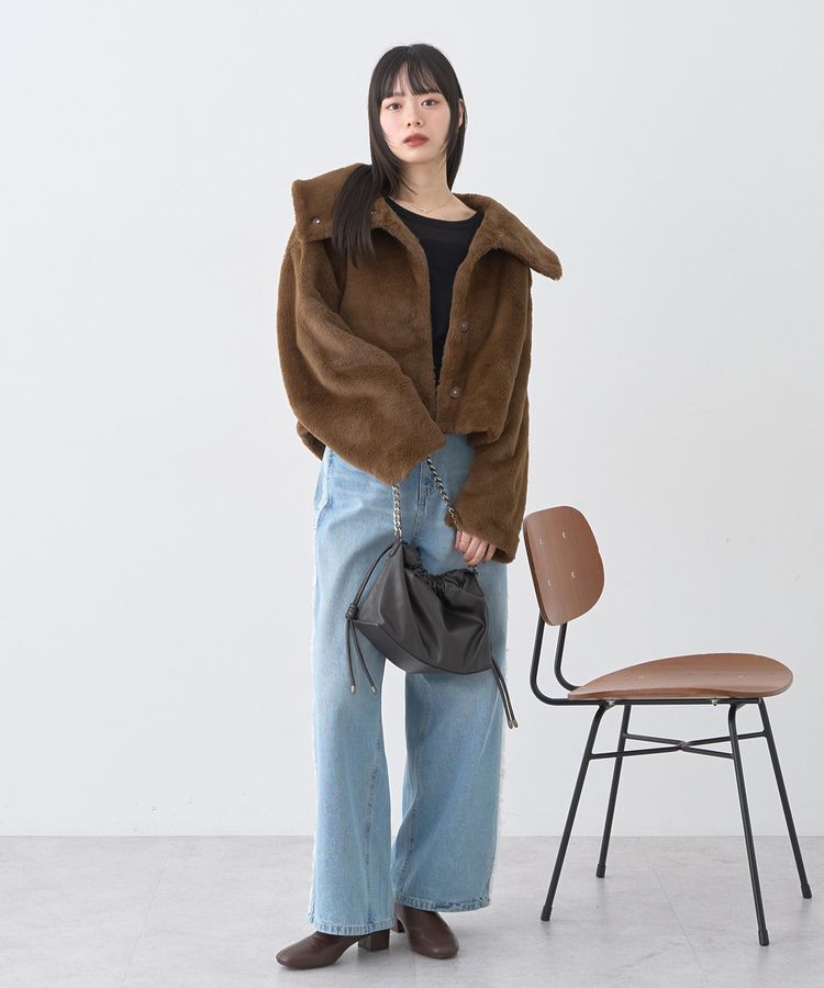 earth music&ecology「ファーショートブルゾン」|ブルゾン・スタジャン|