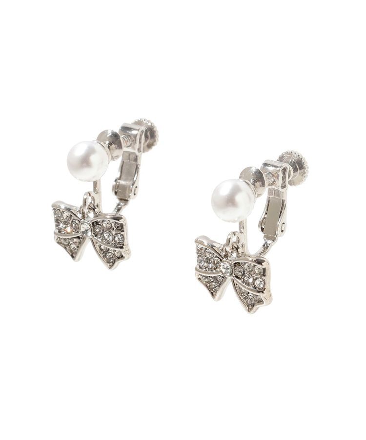 Maison de FLEUR「リボンビジューイヤリング」|イヤリング|