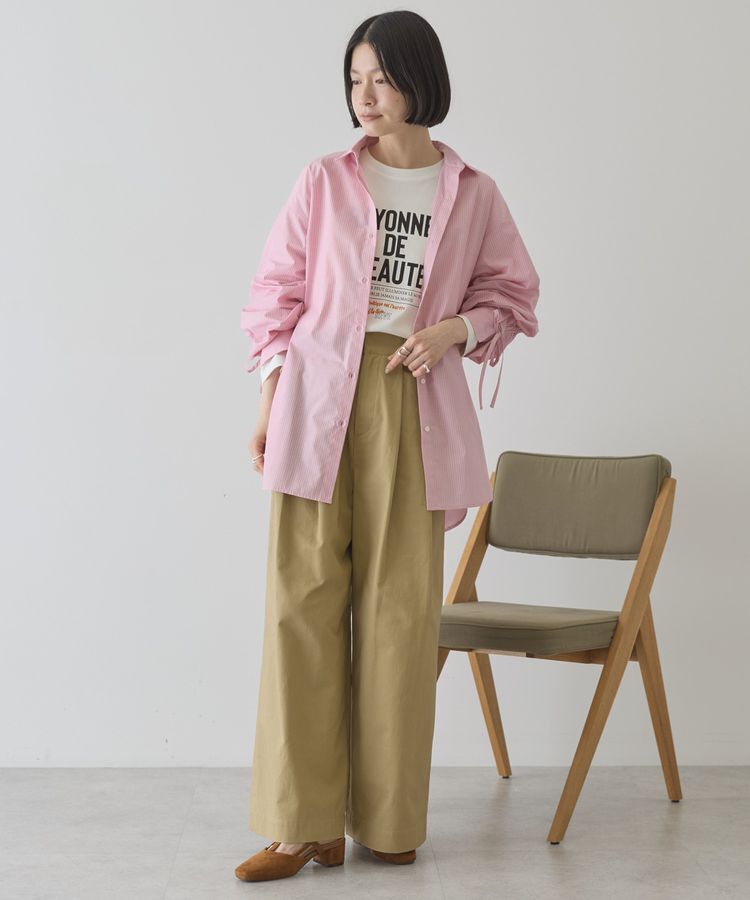 AMERICAN HOLIC「【WEB限定】イージーケアバックギャザーリボンシャツ」|シャツ・ブラウス|