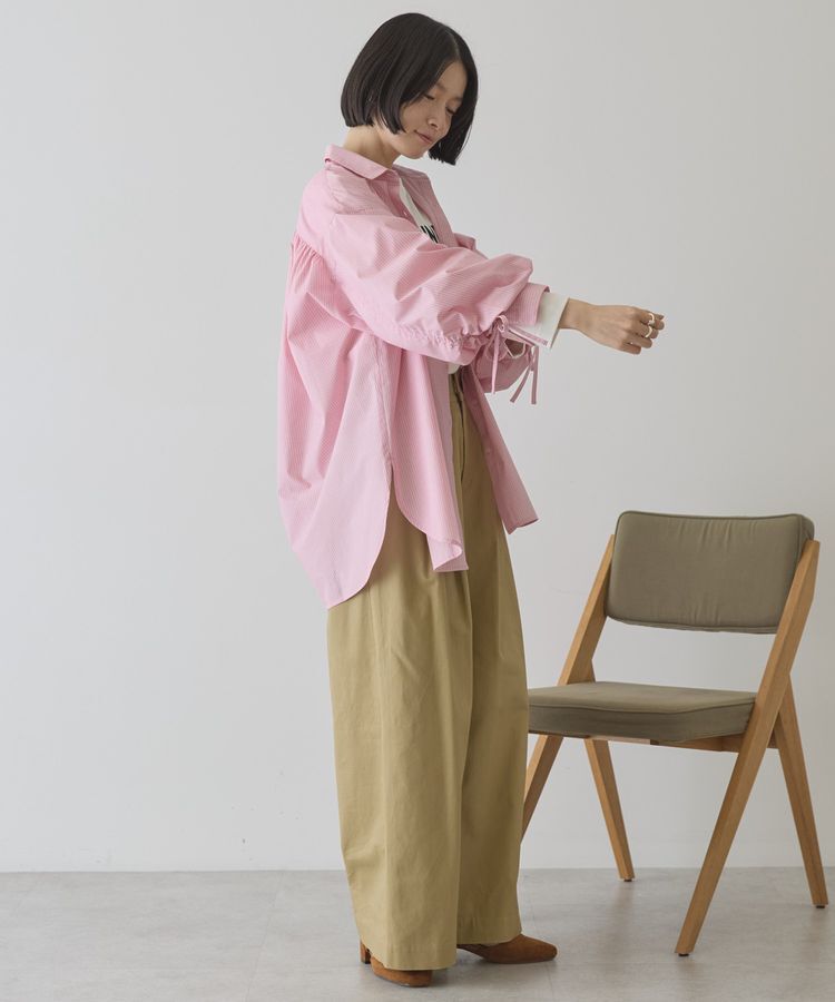 AMERICAN HOLIC「【WEB限定】イージーケアバックギャザーリボンシャツ」|シャツ・ブラウス|