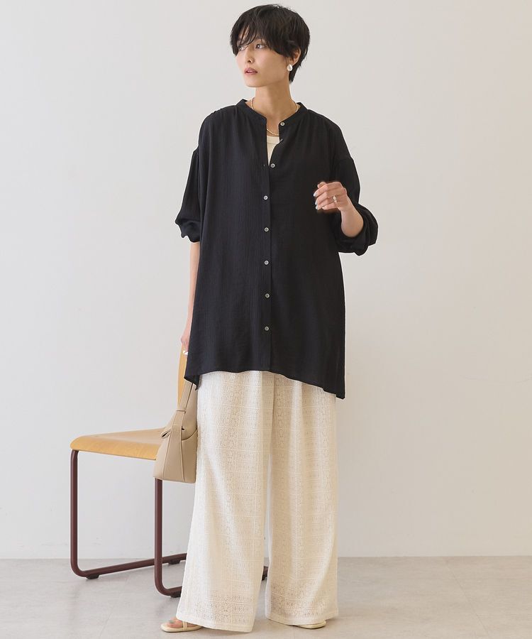 AMERICAN HOLIC「楊柳バンドカラーシャツ」|シャツ・ブラウス|