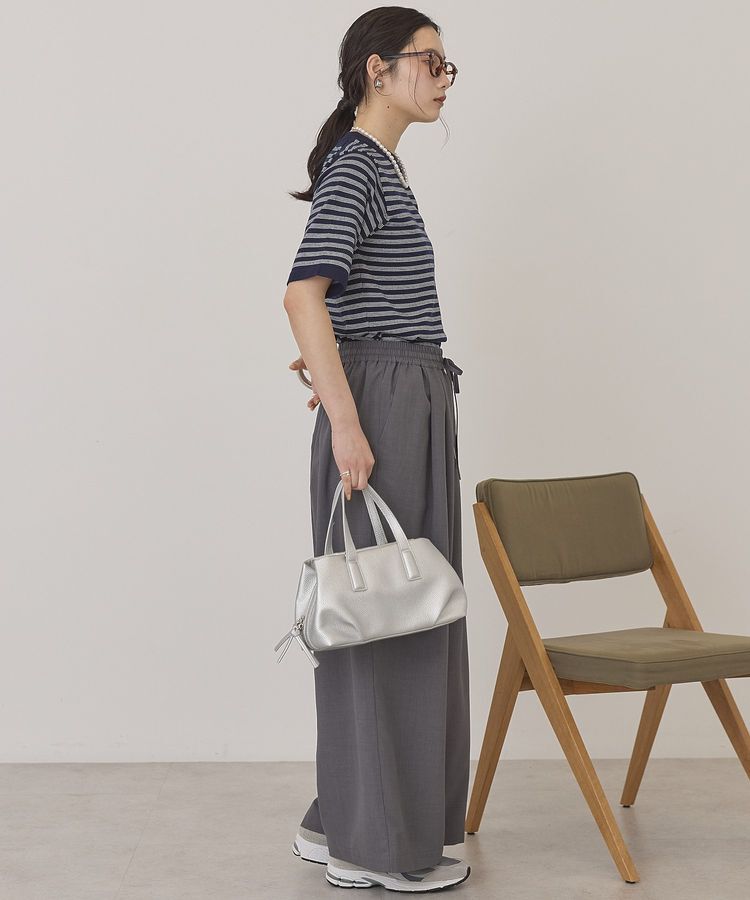 AMERICAN HOLIC「ボーダーハーフスリーブニットプルオーバー」|ニット・セーター|