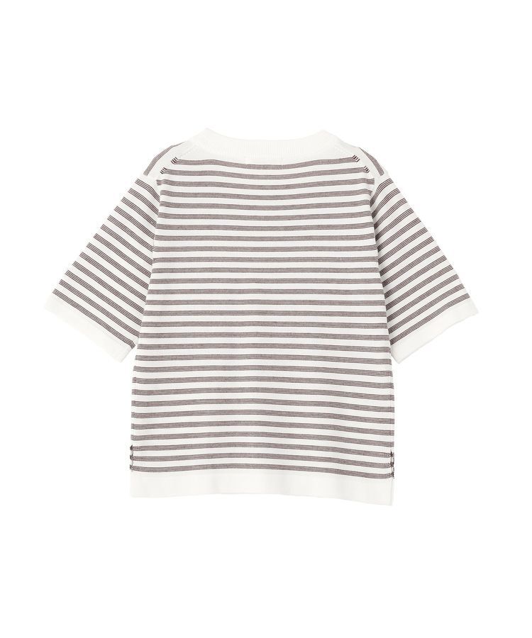 AMERICAN HOLIC「ボーダーハーフスリーブニットプルオーバー」|ニット・セーター|