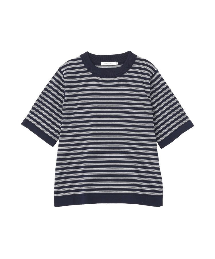 AMERICAN HOLIC「ボーダーハーフスリーブニットプルオーバー」|ニット・セーター|