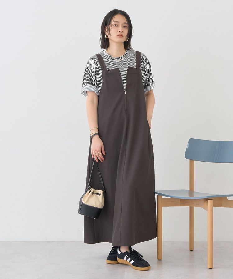 AMERICAN HOLIC「【前後2WAY】ZIPジャンスカ」|ジャンパースカート|Charcoal Gray