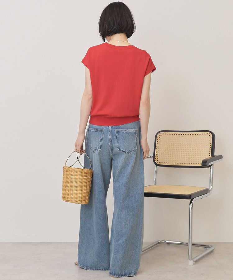 AMERICAN HOLIC「【接触冷感・UVカット】フレンチスリーブニットプルオーバー」|ニット・セーター|