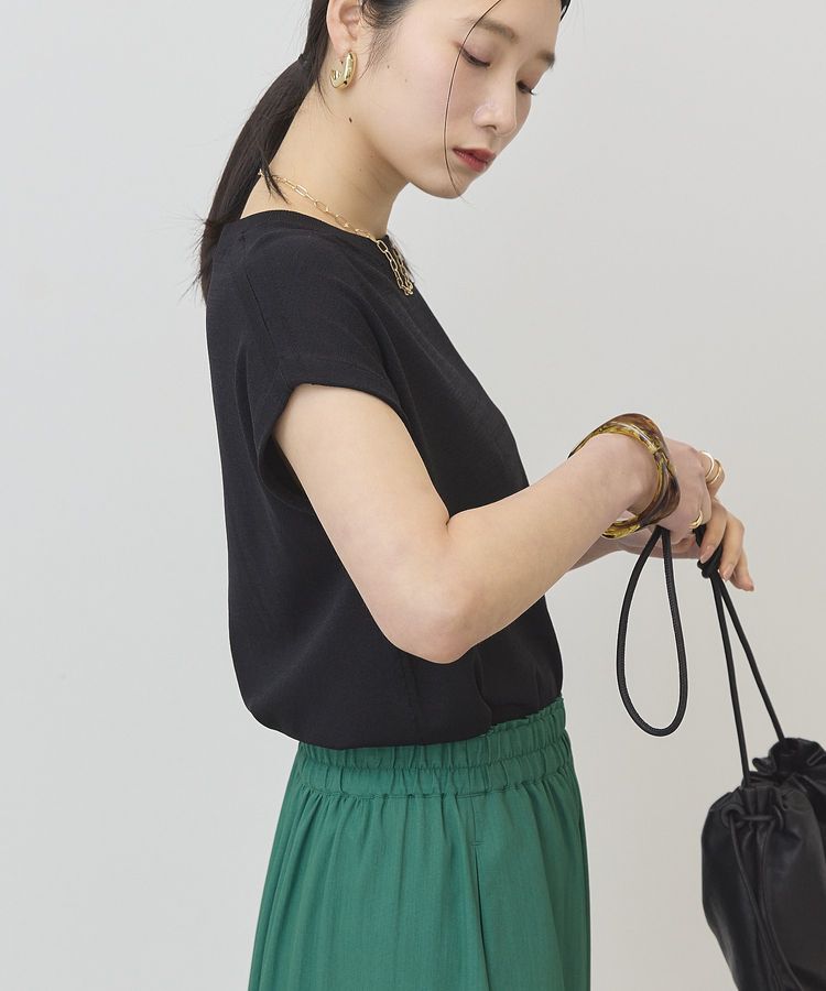 AMERICAN HOLIC「【接触冷感・UVカット】フレンチスリーブニットプルオーバー」|ニット・セーター|