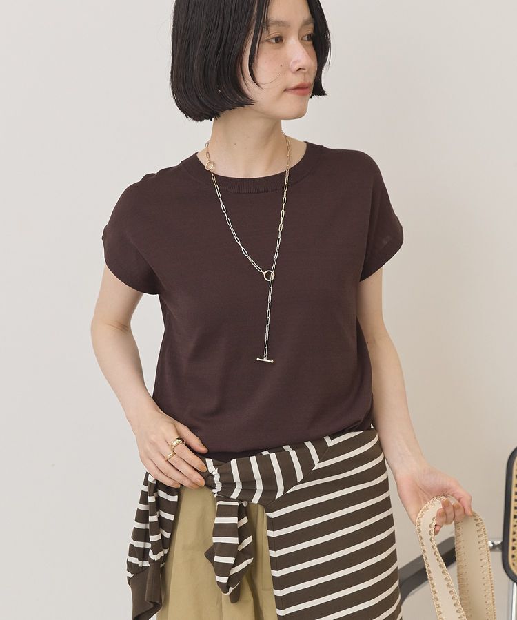 AMERICAN HOLIC「【接触冷感・UVカット】フレンチスリーブニットプルオーバー」|ニット・セーター|