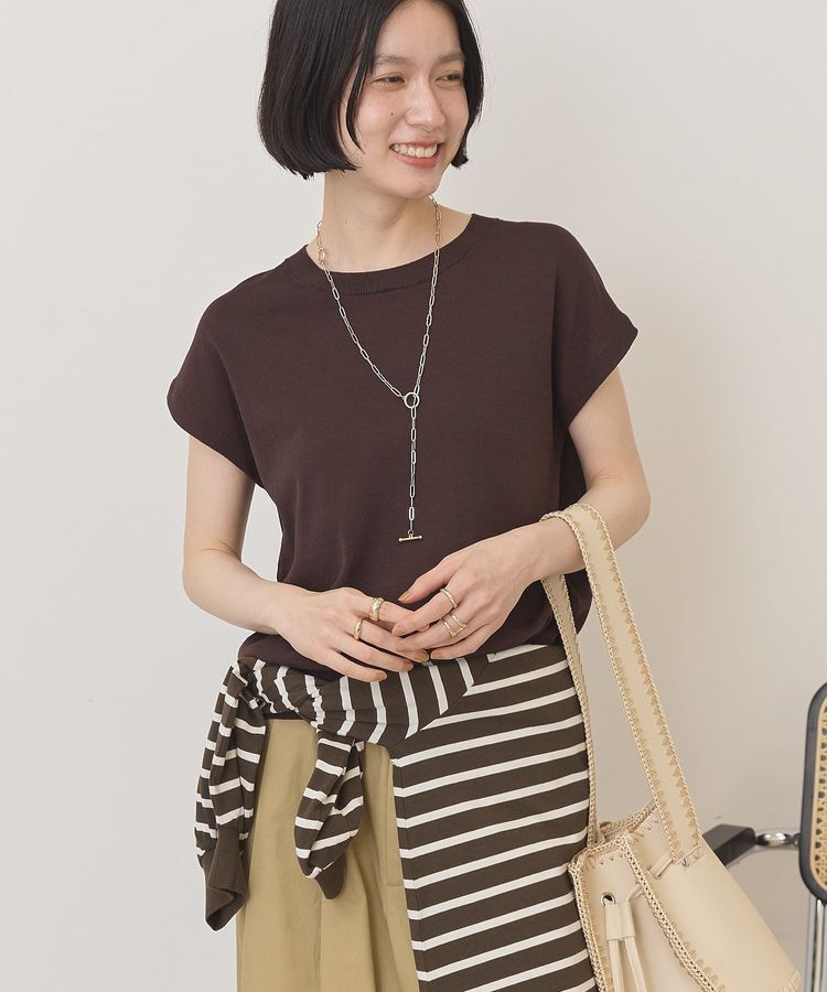 AMERICAN HOLIC「【接触冷感・UVカット】フレンチスリーブニットプルオーバー」|ニット・セーター|