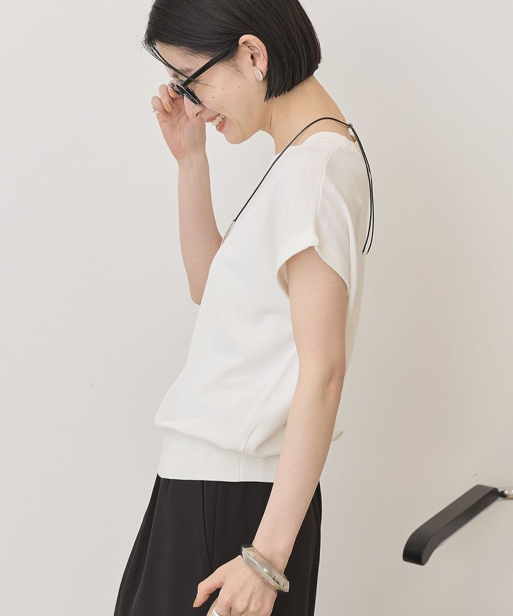 AMERICAN HOLIC「【接触冷感・UVカット】フレンチスリーブニットプルオーバー」|ニット・セーター|