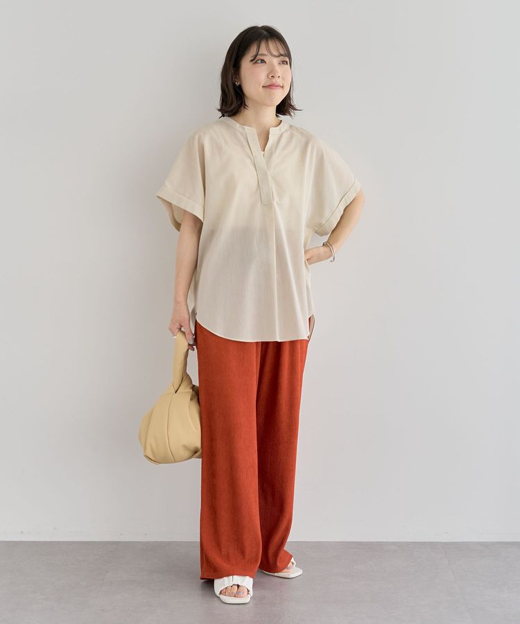 Green Parks「綿麻混フレンチスリーブスキッパーシャツ」|シャツ・ブラウス|