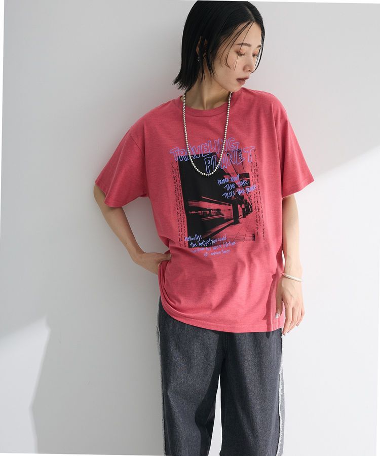 Green Parks「・DOUBLE FLAGS フォトプリントTEE」|Tシャツ・カットソー|Pink
