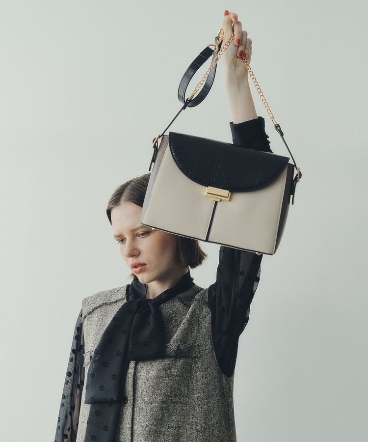 YECCA VECCA「配色メタルポイントバッグ」|ハンドバッグ|