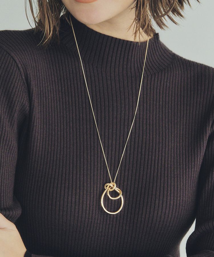 YECCA VECCA「ノットフープワントップネックレス」|ネックレス|Gold