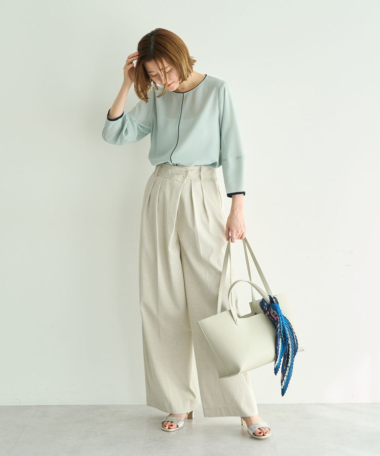 YECCA VECCA「【cache cache】ポーチ付き横長2wayトート」|トートバッグ|