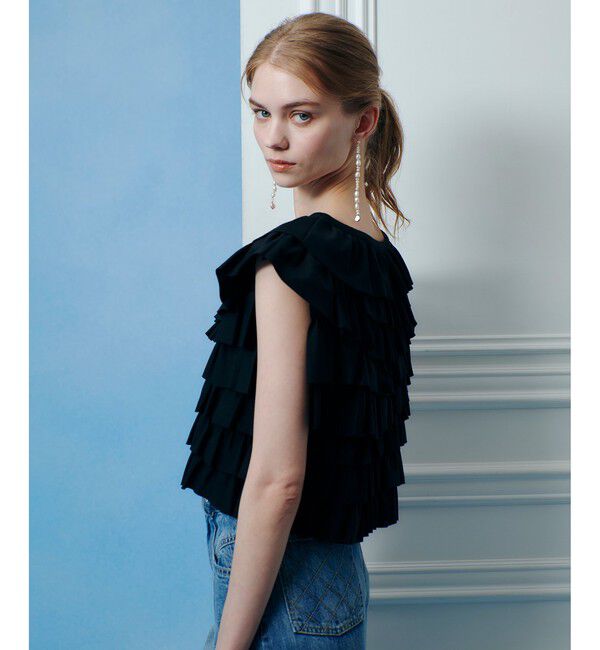 LOULOU WILLOUGHBY「【LOULOU WILLOUGHBY】フリルティアードプルオーバー」|Tシャツ・カットソー|