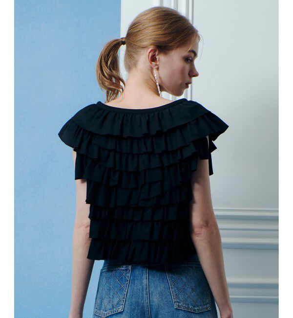 LOULOU WILLOUGHBY「【LOULOU WILLOUGHBY】フリルティアードプルオーバー」|Tシャツ・カットソー|