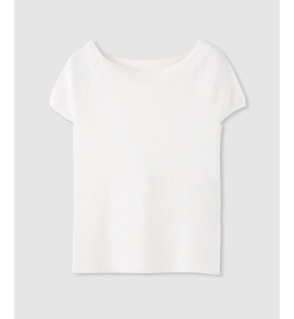 allureville「2WAY ネックショートスリーブプルオーバー」|ニット・セーター|オフホワイト