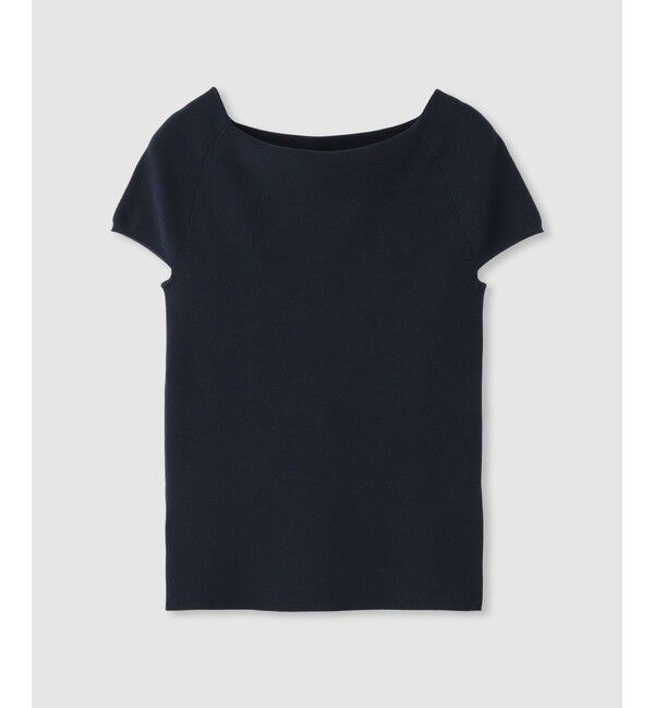 allureville「2WAY ネックショートスリーブプルオーバー」|ニット・セーター|ネイビー