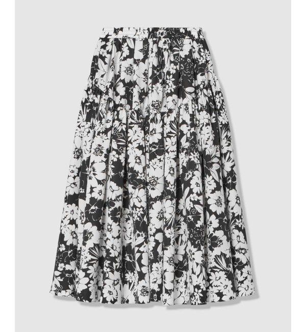 LOULOU WILLOUGHBY「WEB 一部店舗限定【LOULOU WILLOUGHBY】モノトーンフラワープリントギャザースカート」|スカート|