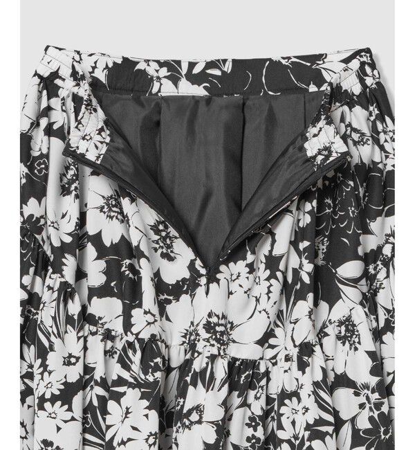 LOULOU WILLOUGHBY「WEB 一部店舗限定【LOULOU WILLOUGHBY】モノトーンフラワープリントギャザースカート」|スカート|