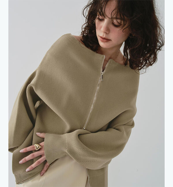 titivate「ダブルファスナーオーバーサイズニットプルオーバー」|ニット・セーター|