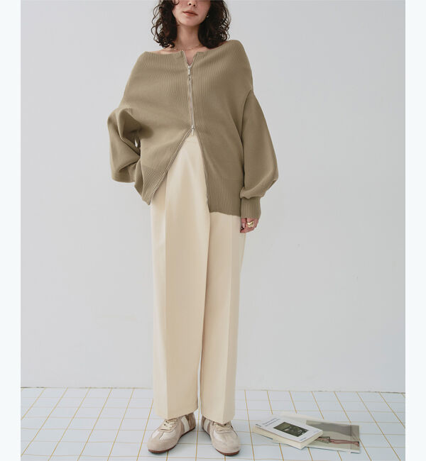 titivate「ダブルファスナーオーバーサイズニットプルオーバー」|ニット・セーター|