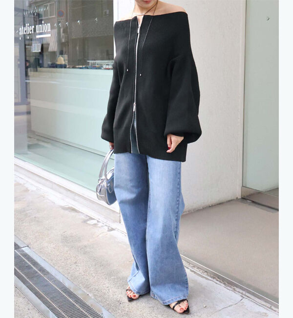 titivate「ダブルファスナーオーバーサイズニットプルオーバー」|ニット・セーター|