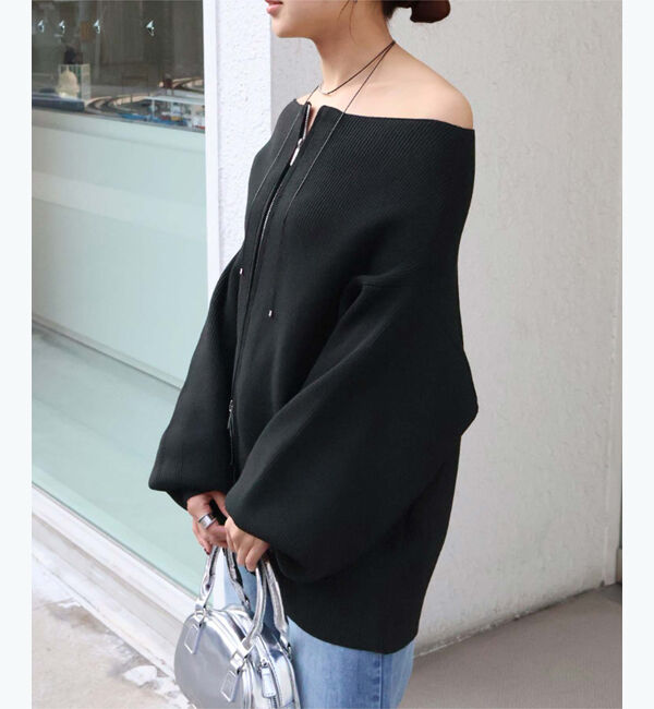 titivate「ダブルファスナーオーバーサイズニットプルオーバー」|ニット・セーター|