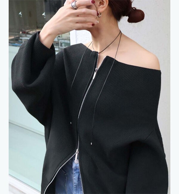 titivate「ダブルファスナーオーバーサイズニットプルオーバー」|ニット・セーター|