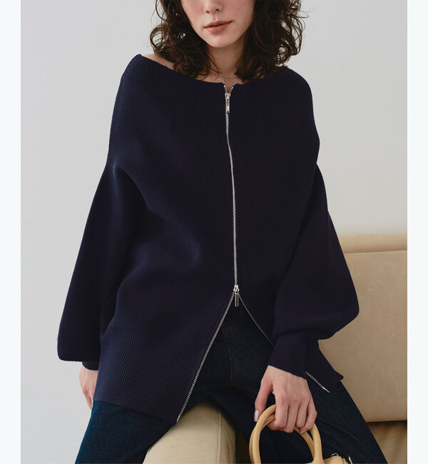 titivate「ダブルファスナーオーバーサイズニットプルオーバー」|ニット・セーター|
