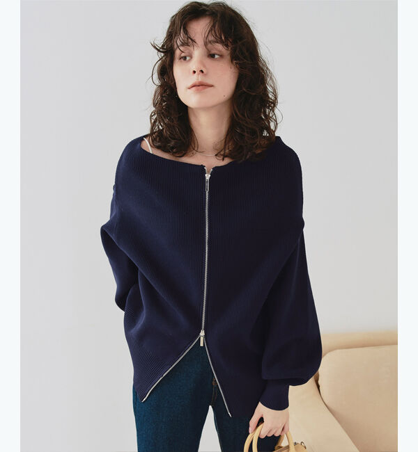 titivate「ダブルファスナーオーバーサイズニットプルオーバー」|ニット・セーター|