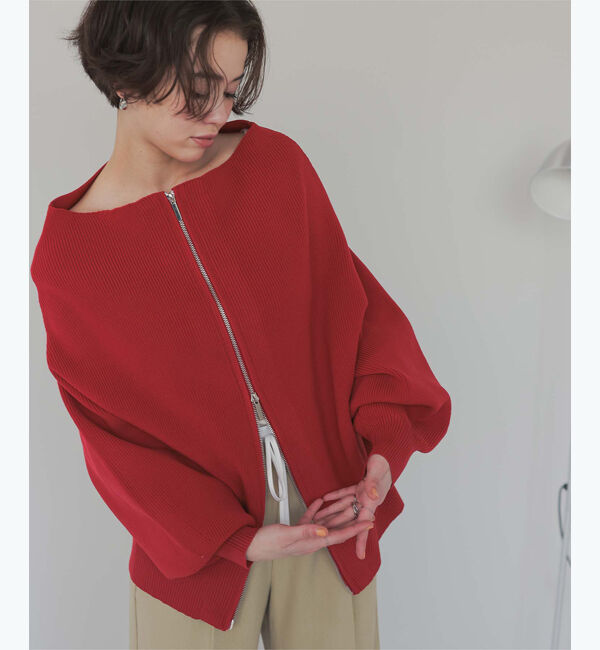 titivate「ダブルファスナーオーバーサイズニットプルオーバー」|ニット・セーター|