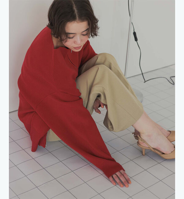 titivate「ダブルファスナーオーバーサイズニットプルオーバー」|ニット・セーター|