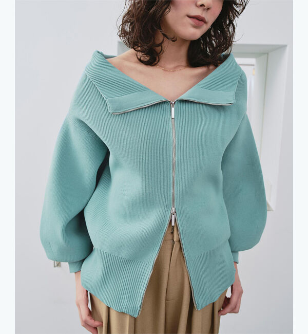 titivate「ダブルファスナーオーバーサイズニットプルオーバー」|ニット・セーター|