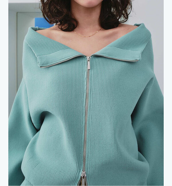 titivate「ダブルファスナーオーバーサイズニットプルオーバー」|ニット・セーター|